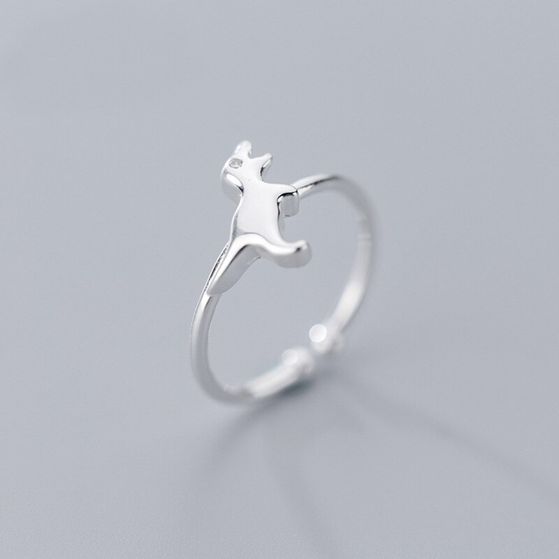 Mloveacc 100% 925 Solid Echte Sterling Zilver Vrouwen Lady Sieraden Dinosaur Charm Ring Opening Grootte Meisjes Dame