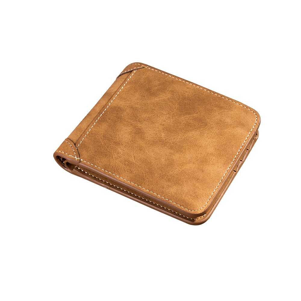 ¡Novedad de ! Cartera corta de cuero recubierto para hombre, billetera Retro de doble pliegue Vertical, billetera multitarjeta coreana para jóvenes, a la para hombres: style 2-a