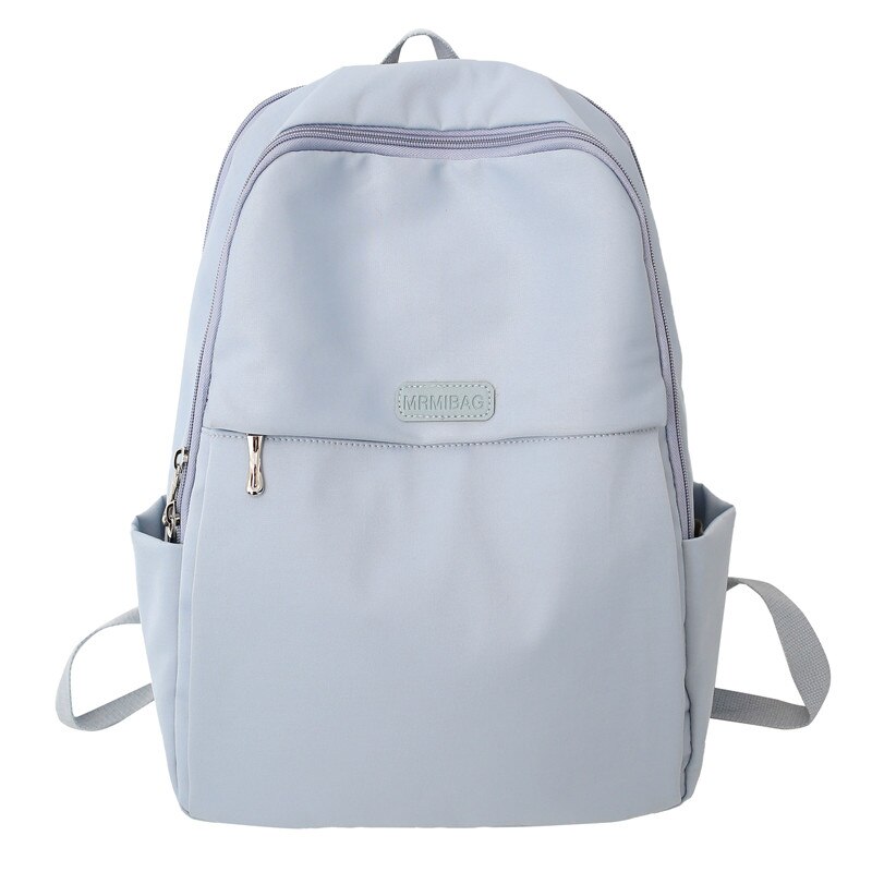 Damen-laptop-rucksack aus nylon, schultertasche im preppy-stil, einfarbig, ideal für mädchen: Blau