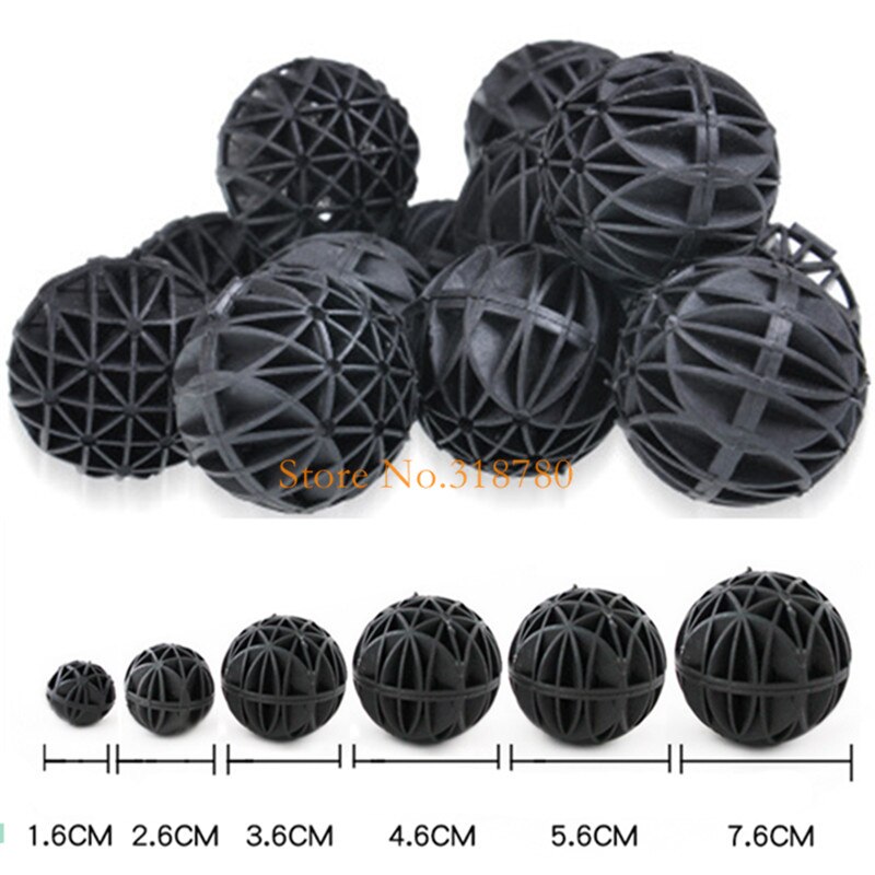 2-50 st biobollar akvariefilter media akvarium koi damm filter damm sump filter material biologisk boll: 46mm (8 st)