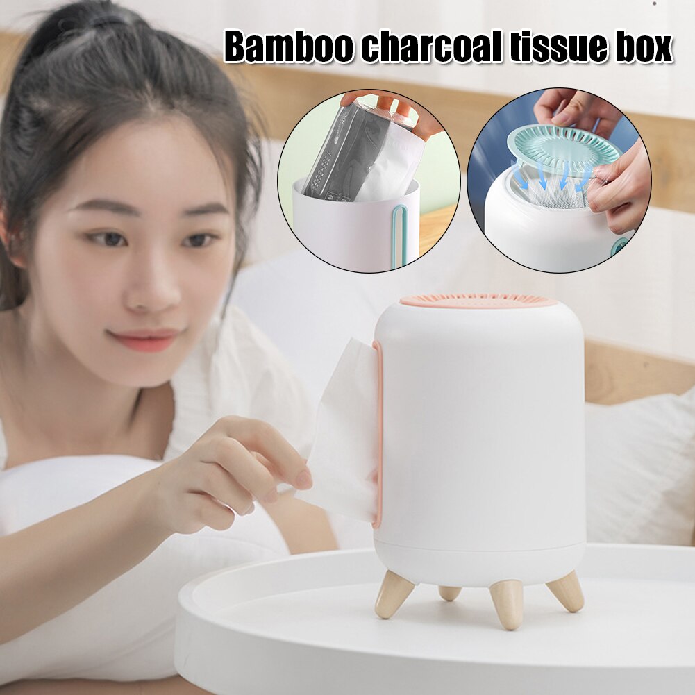 Bamboe Houtskool Tissue Box Servet Opslag Houder Container Eenvoudige Home Office HKS99