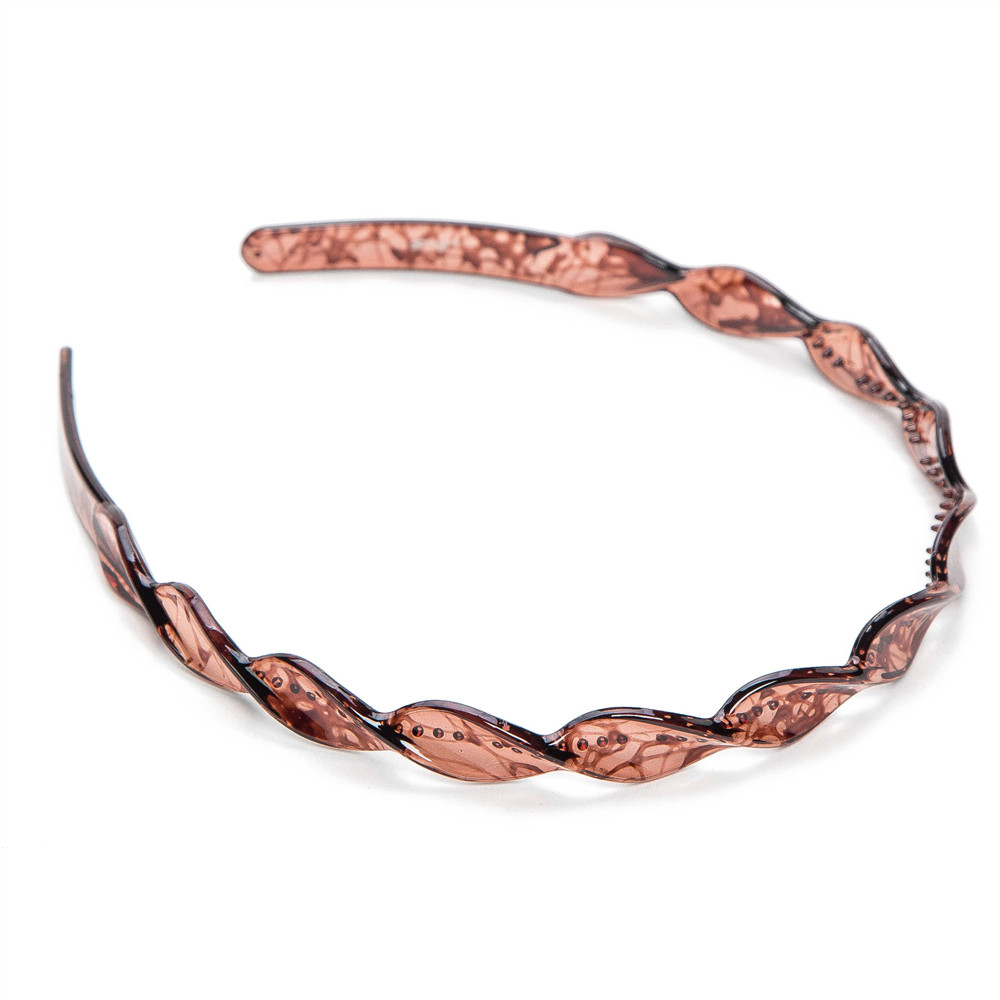 Elastic Waterproof Hairbands Toothed Hair Hoop for Adults Big Washing Face Wide Shatterproof Plastic Headband: Beige