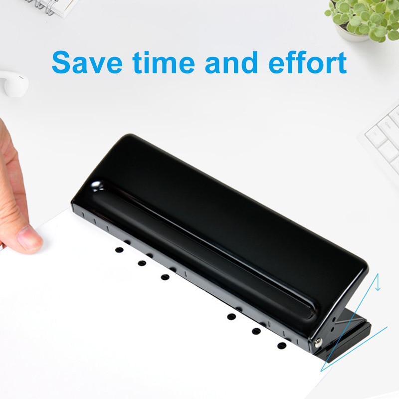 Manual 6 Holes Perforator Adjustable Universal Puncher for Files Paper Documents EIG88