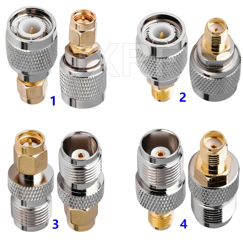 JXRF SMA BNC UHF To SMA SMB MCX MMCX BNC TNC UHF N F Type SO239 PL259 RF Coaxial coax Adapter Connector combination 4 piece: Silver
