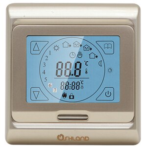 Touch Screen Floor Heating Thermostat 16A Programmable Room Digital Temperature Controller: M9 Golden Color 16A