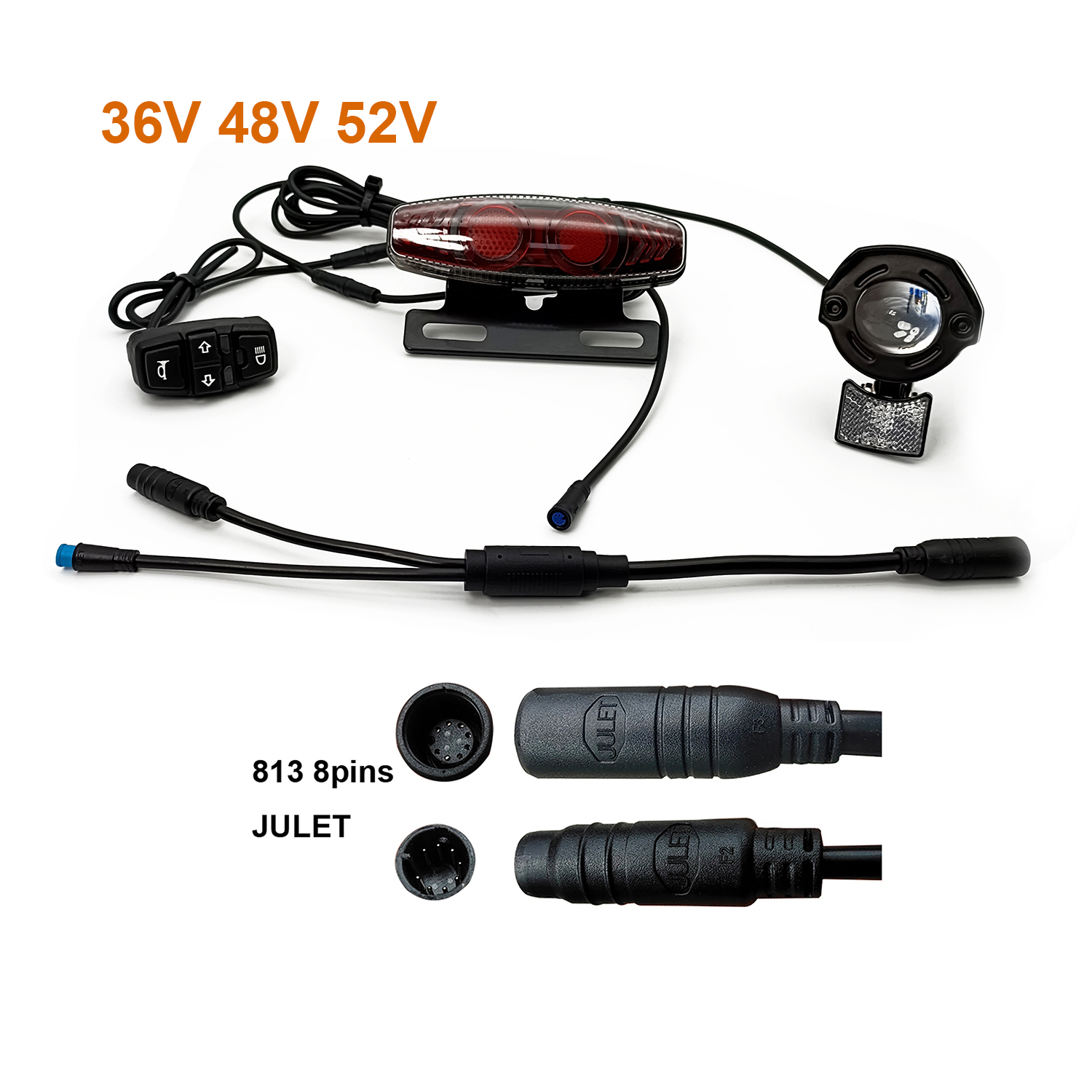 Ebke-universal elektrisk sykkel elsykkel lyssett , 24v, 36v, 48v, 60v,  bafang, julet, styrebremselys