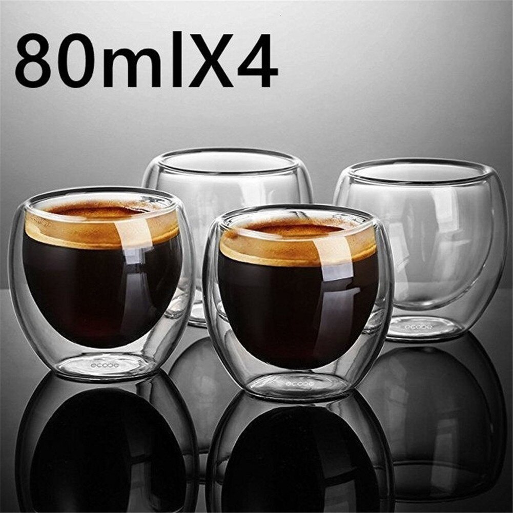 Hittebestendige dubbelwandige glazen beker bier espresso koffie kopjes set handgemaakte bierpul thee glas whisky glazen bekers drinkgerei