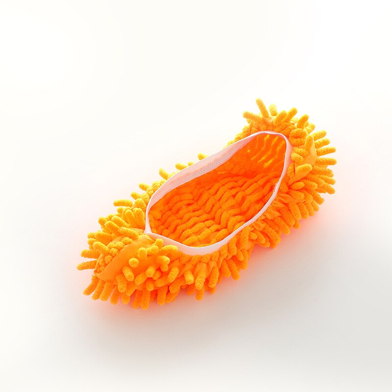 Zapatillas limpiadoras de polvo, para el baño de la casa mopa, para limpiar el piso, pantuflas, funda para zapatos para perezosos, trapo de microfibra, paño 1 unidad: 1pc Orange