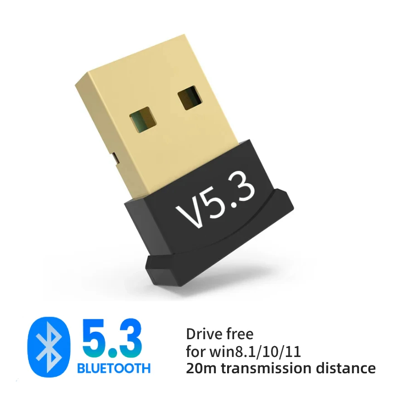 USB Bluetooth 5.4 5.3 Adapter 150M Dongle for PC Wireless Mouse Keyboard Music Audio Receiver Transmitter Bluetooth: Brown