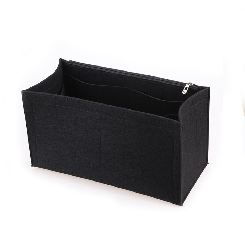 Til kelly 25/28/32 håndtaske makeup taske organisere lynlås taske indsats base shaper filt toiletartikler opbevaringstasker rejse kosmetik taske pige: Sort til kelly 25