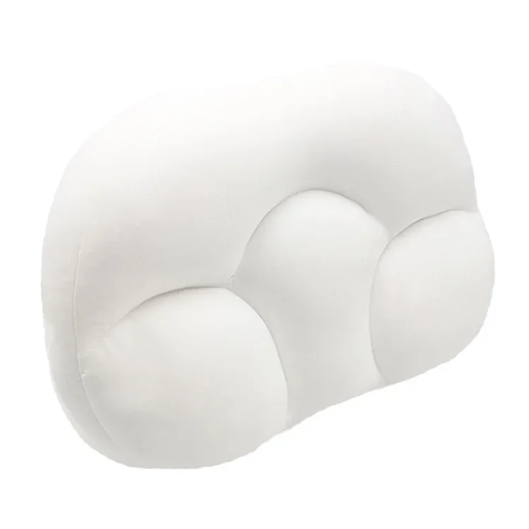 Almohada ergonómica de espuma viscoelástica para soporte de cabeza y cuello, cojín de masaje multiposición para relajación y alivio de la postura en forma de huevo): Blanco