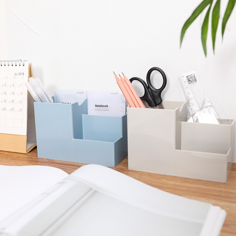 Multifunctional Sorting Frame Simple Plastic Desktop Pen Container Storage Box Students Office Supplies