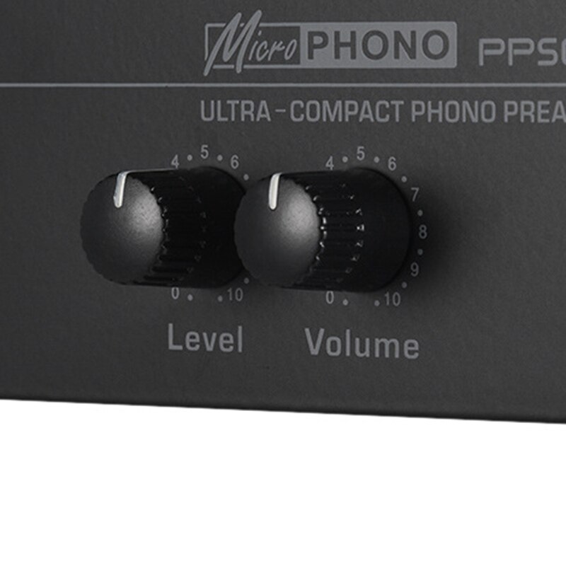Pp500 ultrakompakt phono-forstærkerforforstærker med niveau- og lydstyrkekontrol rca input & output 1/4 tommer trs-outputgrænseflade