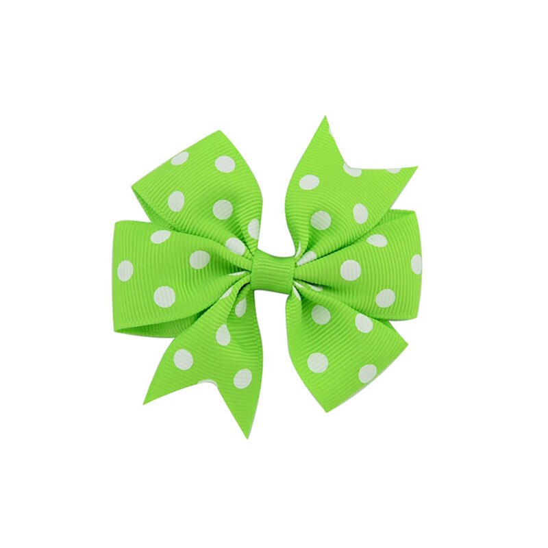 Polka Dot Grosgrain Lint Bows met Alligator Clip Kinderen Meisjes DIY Strikje Haarspelden Baby Haarspelden Hoofddeksels Haar Accessorises: 20 Fruit Green
