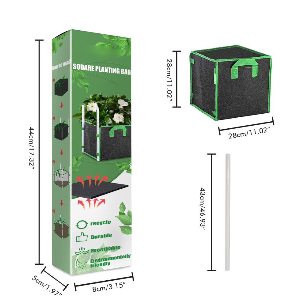 Tuin Kwekerij Vierkante Planten Bag Tuin Wortel Control Bag Tuinieren Benodigdheden Voor Groenten En Fruit