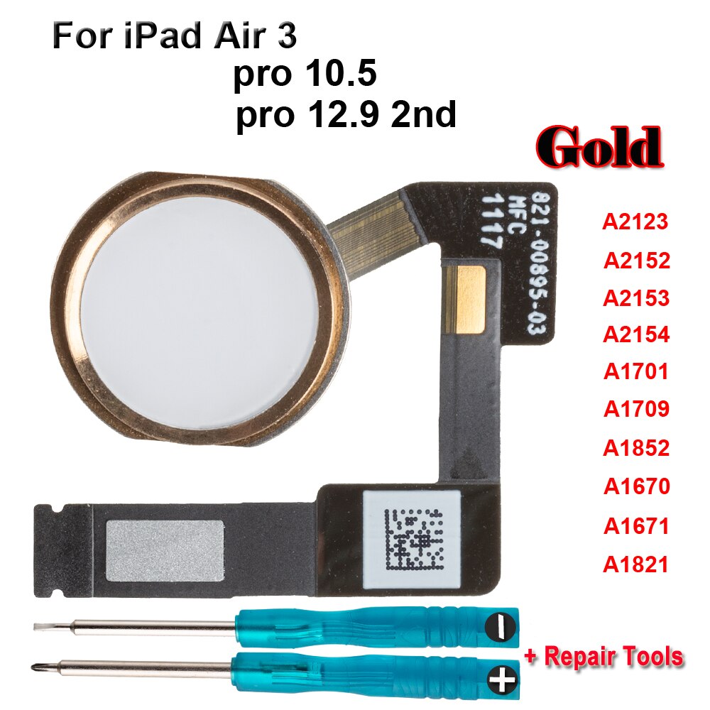 Heimat Taste Schlüssel Mit biegen Kabel Für iPad Profi 10,5 A1701 A1709 A1852 12,9 2nd A1670 A1671 A1821 Luft 3 a2123 A2152 A2153 A2154: Silber