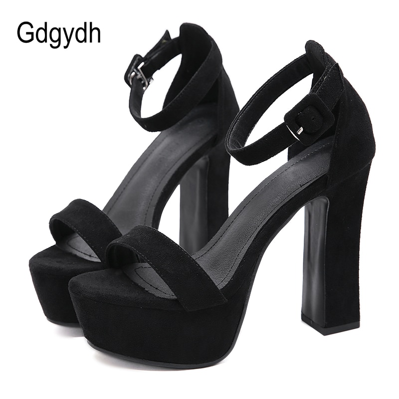 Gdgydh Zomer Sandalen Hoge Hakken Platform Club Open Teen Enkel Gesp Dames Party Schoenen Hoogte 13 Cm