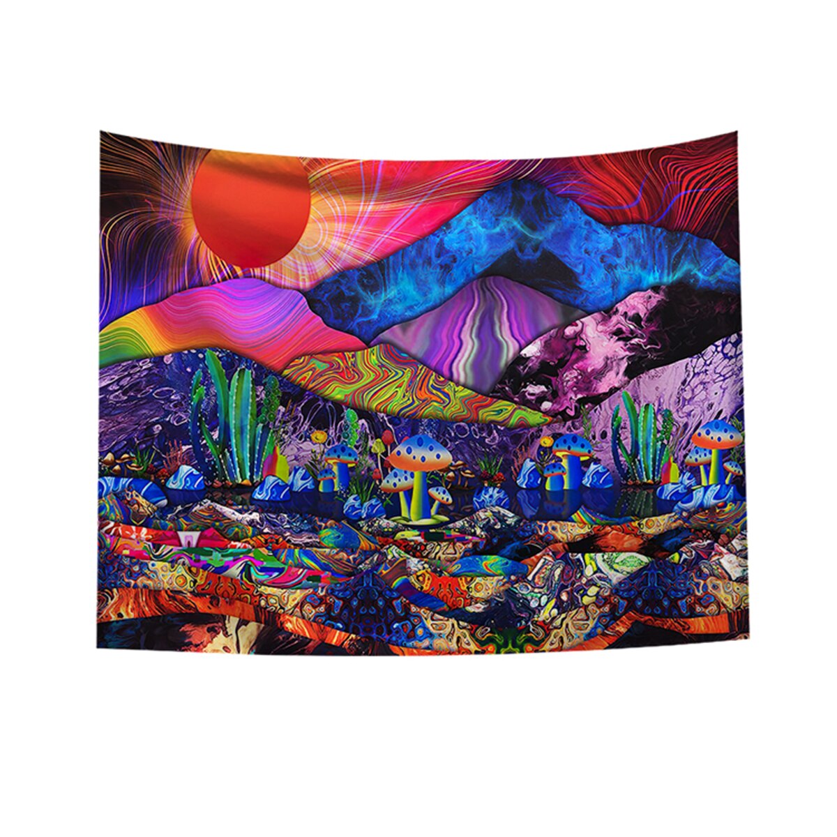 Tapisserie murale psychédélique bohème, tapisserie décorative pour salon, chambre à coucher, décoration d'intérieur, 95 x 73cm: 2