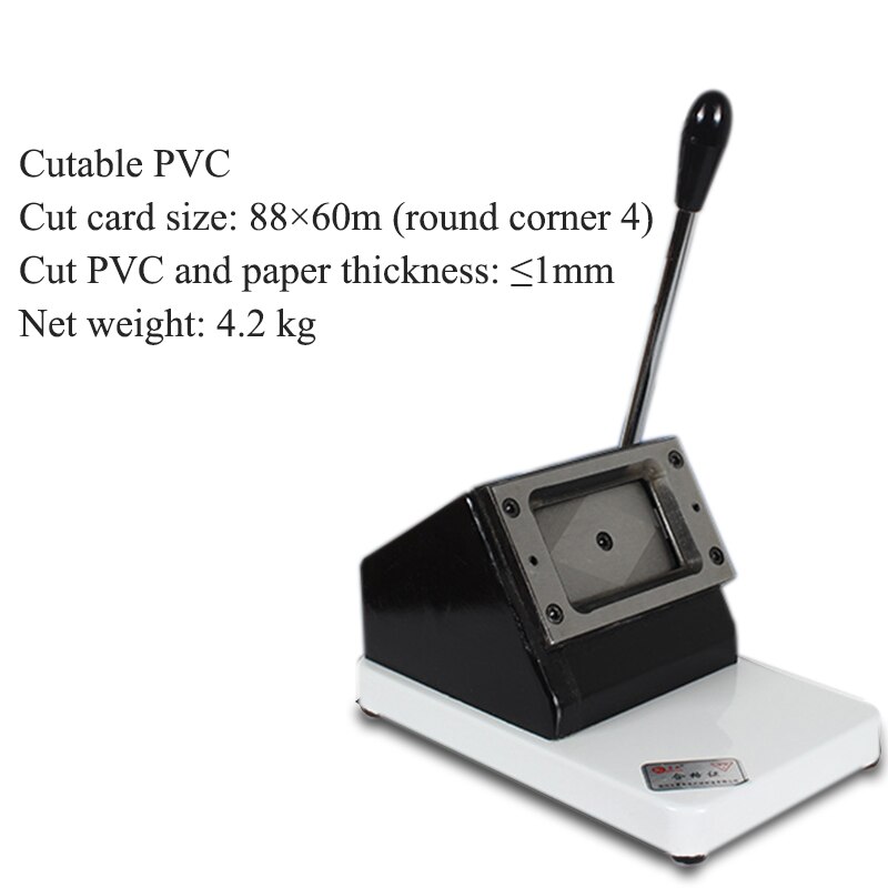 Máquina de corte de tarjetas de PVC pesado, cortador de tarjetas de visita, punzonadora de tarjeta de filete de cuerno cuadrado, herramientas de corte de 90x55/86x54/88x60MM: 129   88X60