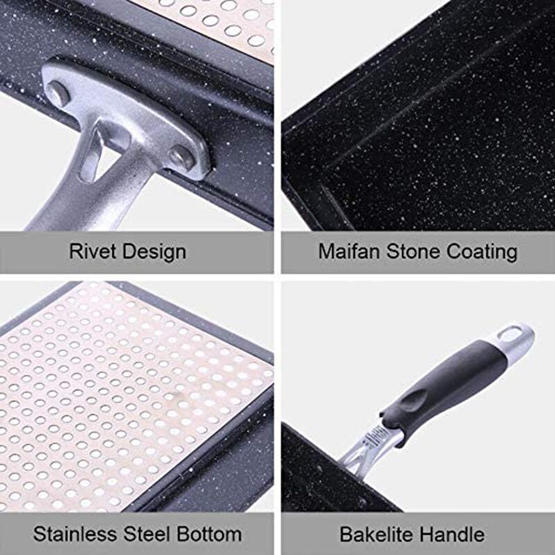 Japanse Quare Non-stick Gebakken Eieren Pannen Aluminium-Stijl Koekenpan Gebakken Eieren Pannen Maker Ontbijt Pot mini Fornuis Pan