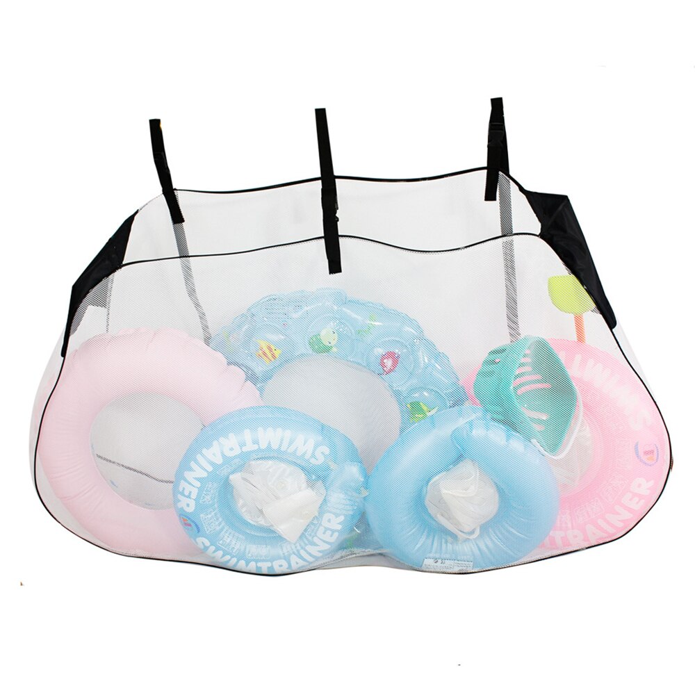 Pool Storage Bag Hanging Pool Toy Organiser Large Capacity Mesh Bag for Sports Lightweight Portable Child Toys Storage Bag B99: white