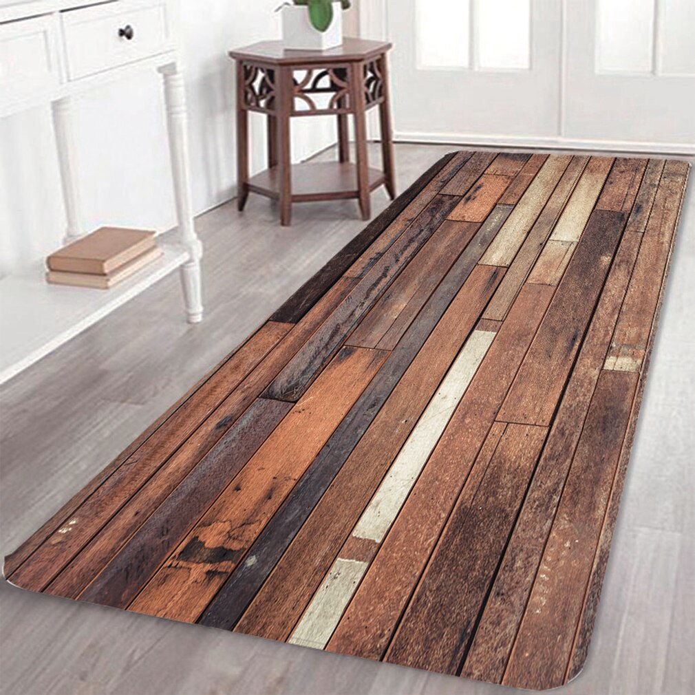 Retro Stijl Hout Mat Antislip Vloermat Deurmatten Thuis Runner Tapijt Tapijt Voor Slaapkamer Indoor Outdoor Kinderen Spelen mat Yoga Mat