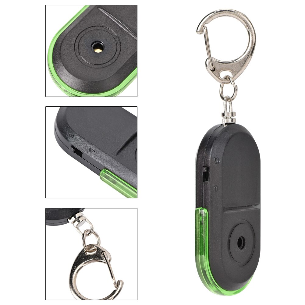 Wireless Anti-Lost Alarm Key Finder Locator Whistle Sound LED light with Battery Green Blue Red