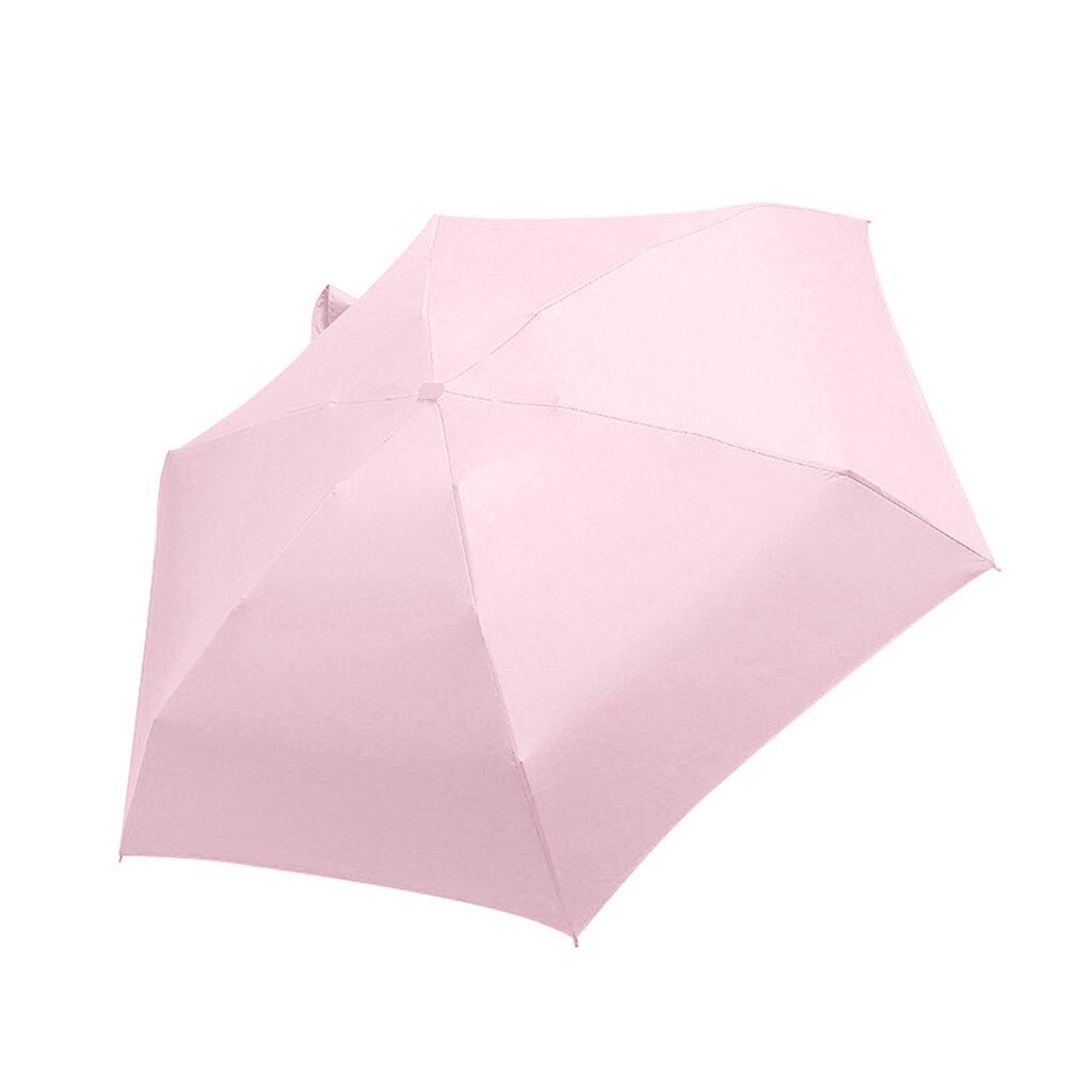 45#  kvinnor lyxigt lättviktsparaply svart beläggning parasoll 5- faldigt solregnparaply unisex reseskyddad ficka miniparaply