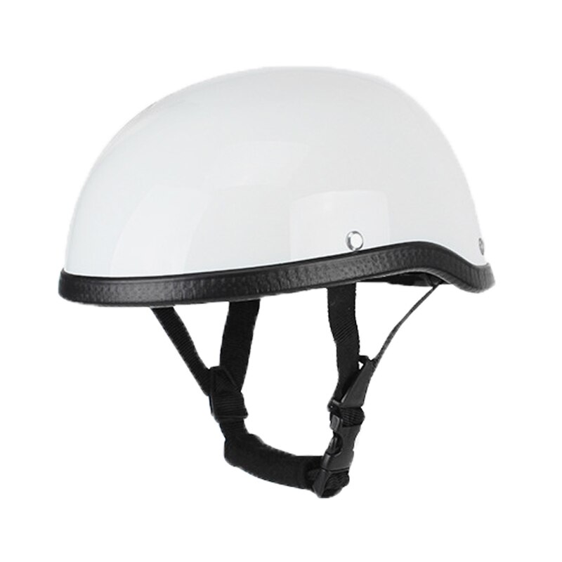 Half Gezicht Motorhelm Bike Helm Open Gezicht Casco De Moto Voor Cafe Racer Chopper Scooter Retro Motocross Helm: Gloss White