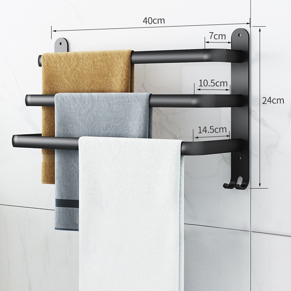 1Pc 30/40/50Cm Aluminium Wand-Badkamer Handdoek Rack Keuken Handdoek Opknoping Bar Thuis levert: C 40cm