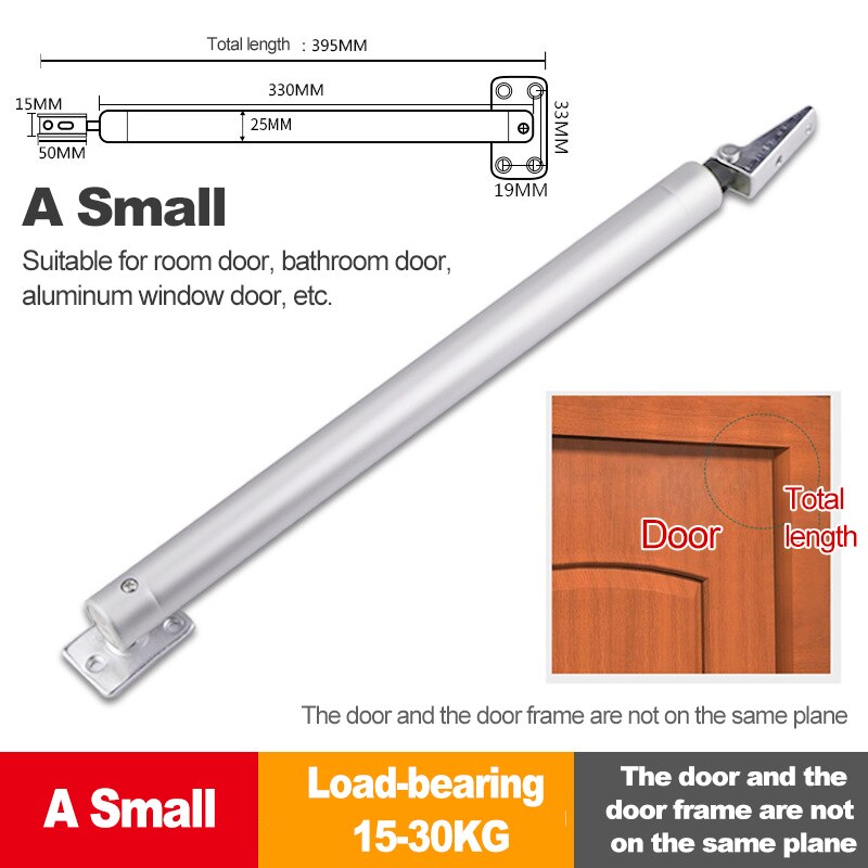 Automatic Door Closer Aluminum Alloy Soft Closure Adjustable Door Closure 90 Degree Positioning Stop Load Up To 60kg