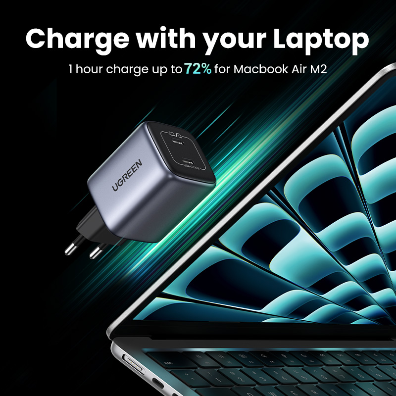 UGREEN-cargador USB con enchufe de EE. UU., Cargador rápido de 45W GaN, PD QC 3,0, USB C, cargador rápido para iPhone 14 13, cargador portátil de viaje