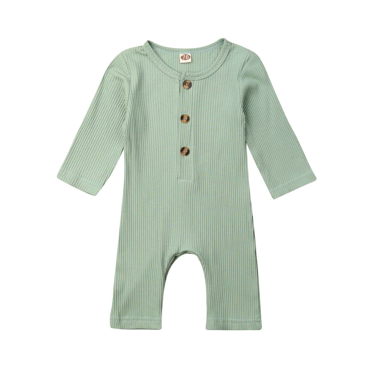 Schattige Baby Meisje Jongen Herfst Kleding Lange Mouw Romper Jumpsuit Outfits: green / 6m