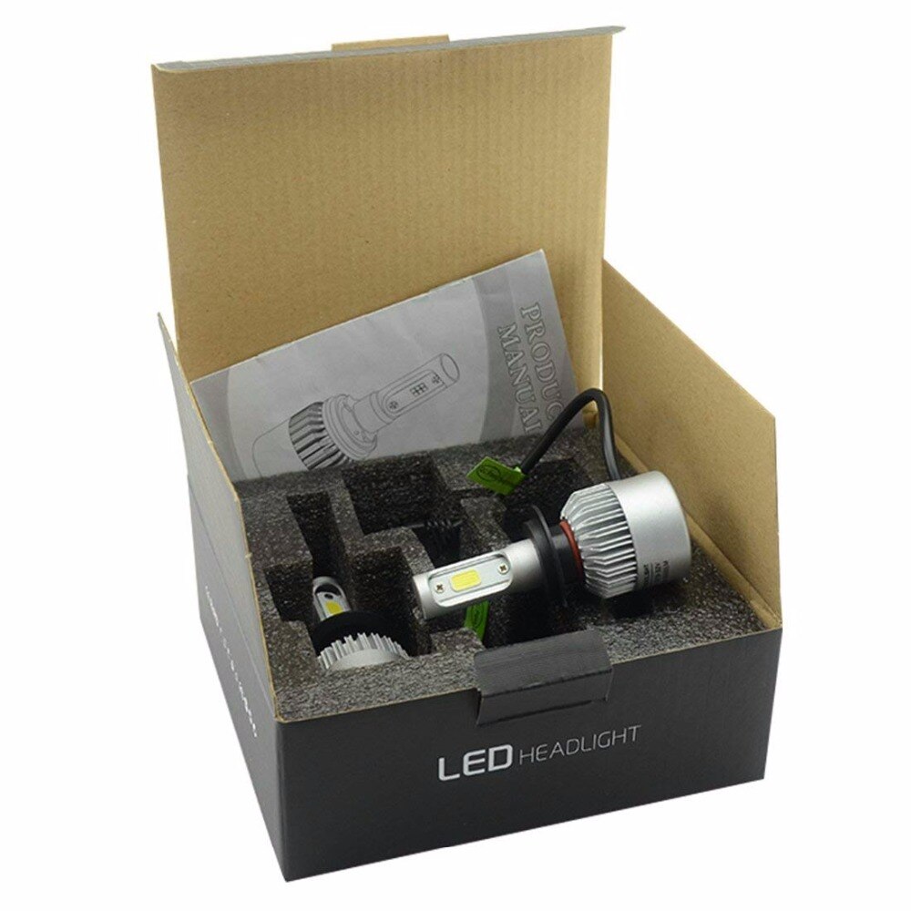 S2 H4 H7 H11 H1 Auto LED Scheinwerfer Lampen 72W LED 9005 9006 H3 H13 9004 9007 Hallo/ lo COB Auto Scheinwerfer Nebel Lichter Kit 6500K 12V 24V