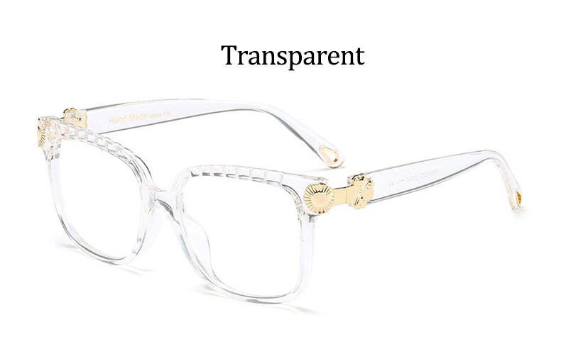 Transparent Square Women Glasses Trendy optical eyeglass frames Vintage computer Big Eyeglass Frame: Transparent