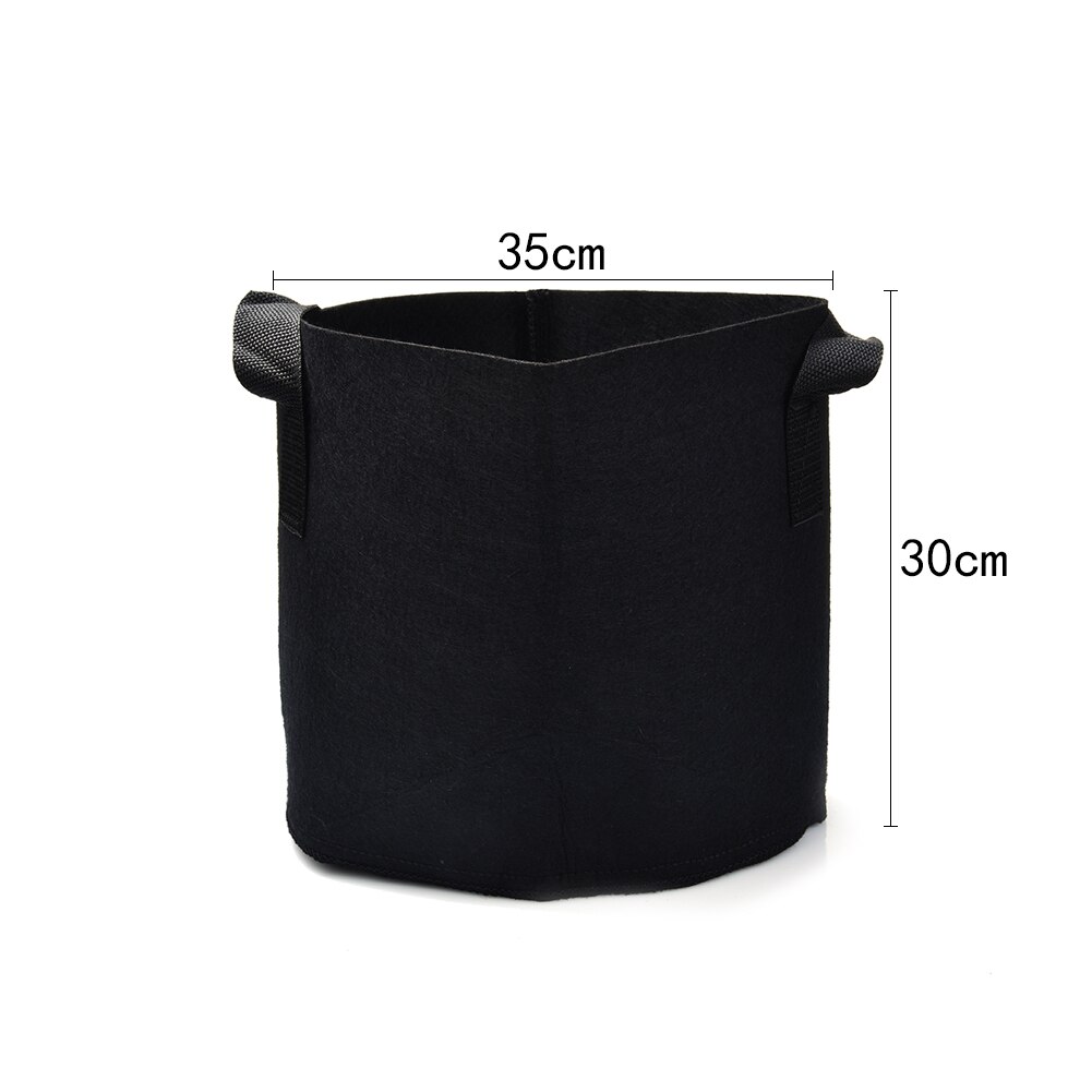 Ronde Zwarte 1-10 Gallon Plant Pouch Wortel Container Grow Bag Beluchting Container Kwekerij Potten Non-wovens potten 5 Maten: 7 Gallon