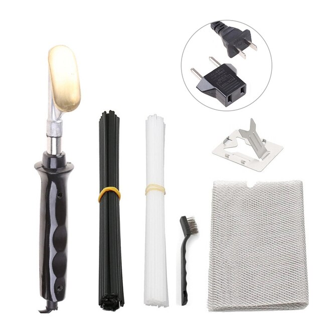 220V Welding Kit for Bumper with Soldering Iron Welding Rod Wire Mesh Brush Auto Repairing Tools Arts Crafts DIY Tools: Set one