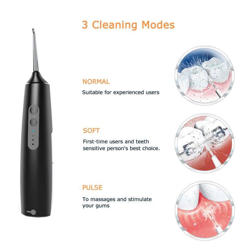 Water Flosser Irrigator Oral Jet Teeth Cleaner Hydro Jet 195Ml Water Tank Water Pick Electric Toothbrushes