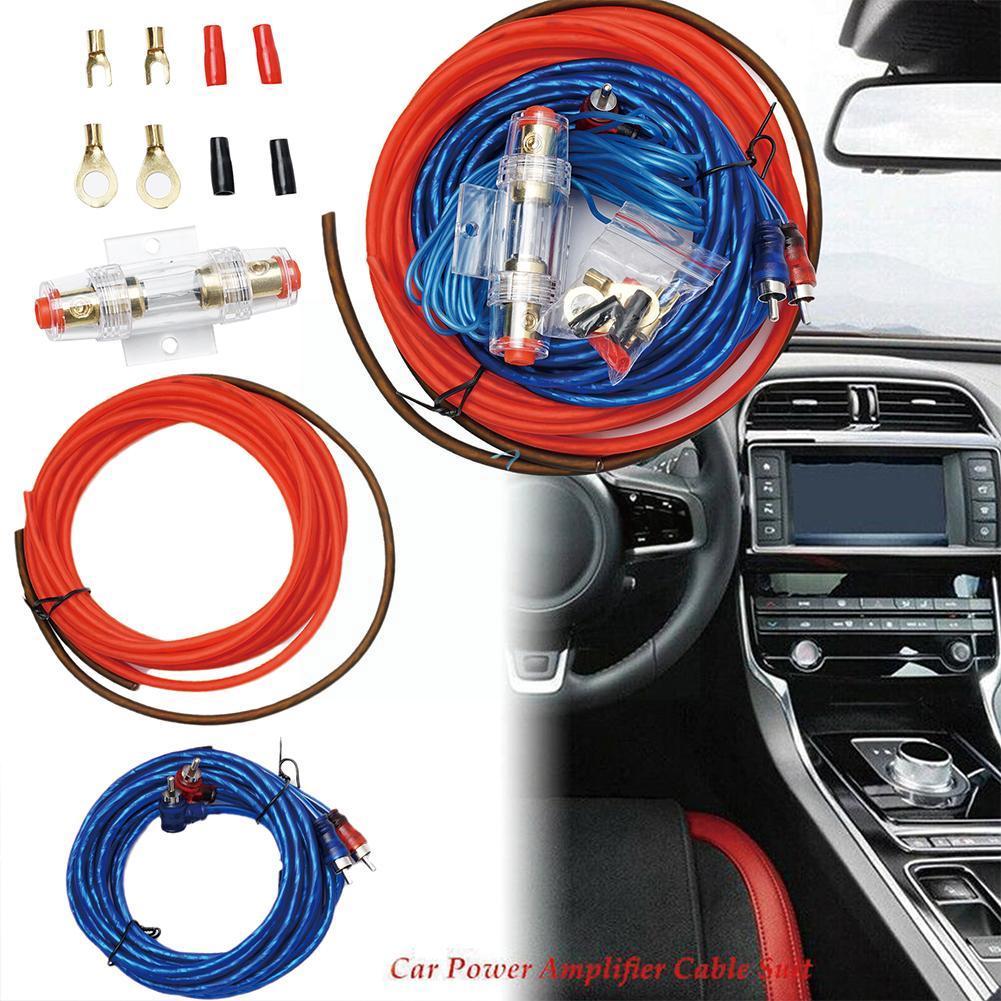 Kits de cableado para altavoces de Audio de coche, amplificador de Cable, Subwoofer, cables de instalación 8GA 60, Cable de alimentación, soporte de fusible para altavoz, Kit AMP F2I8