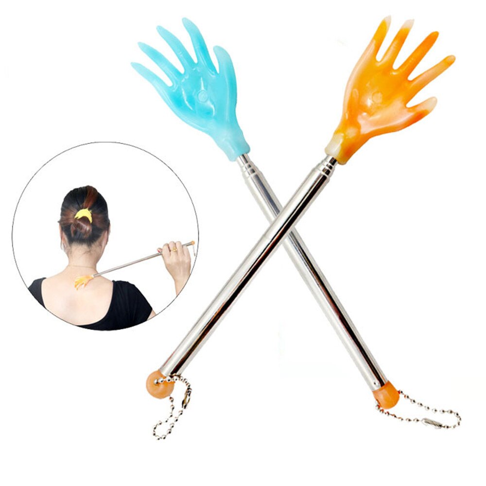 Rascador de espalda ajustable de acero inoxidable, masajeador telescópico antipicaduras, palo para cosquillas para ancianos