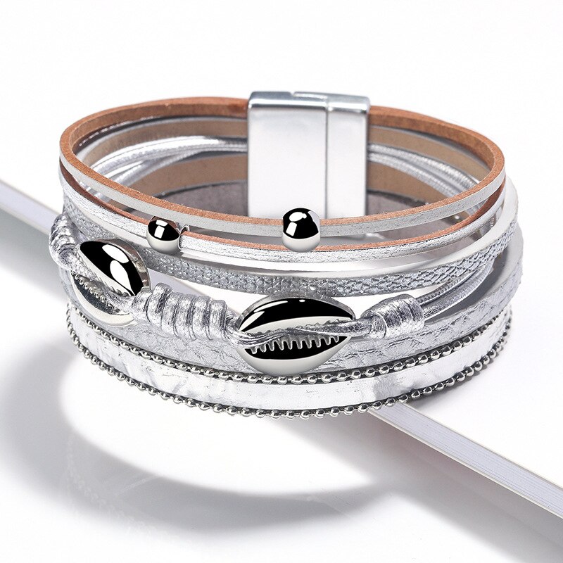 Mehrere Schichten Leder Armbinde Für Frau Oder Männer Geflochtene Perle Stein Armbänder & Armreifen Modeschmuck