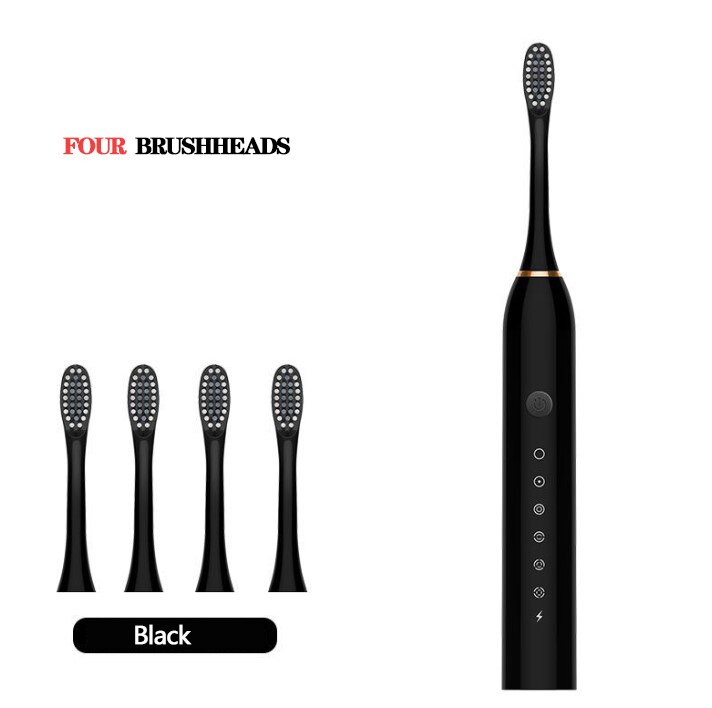 Sonic Electric Toothbrush Rechargeable Adult Timer Brush 42000 Time/Min Ultrasonic Washable Electronic Whitening Teeth Brush: Black