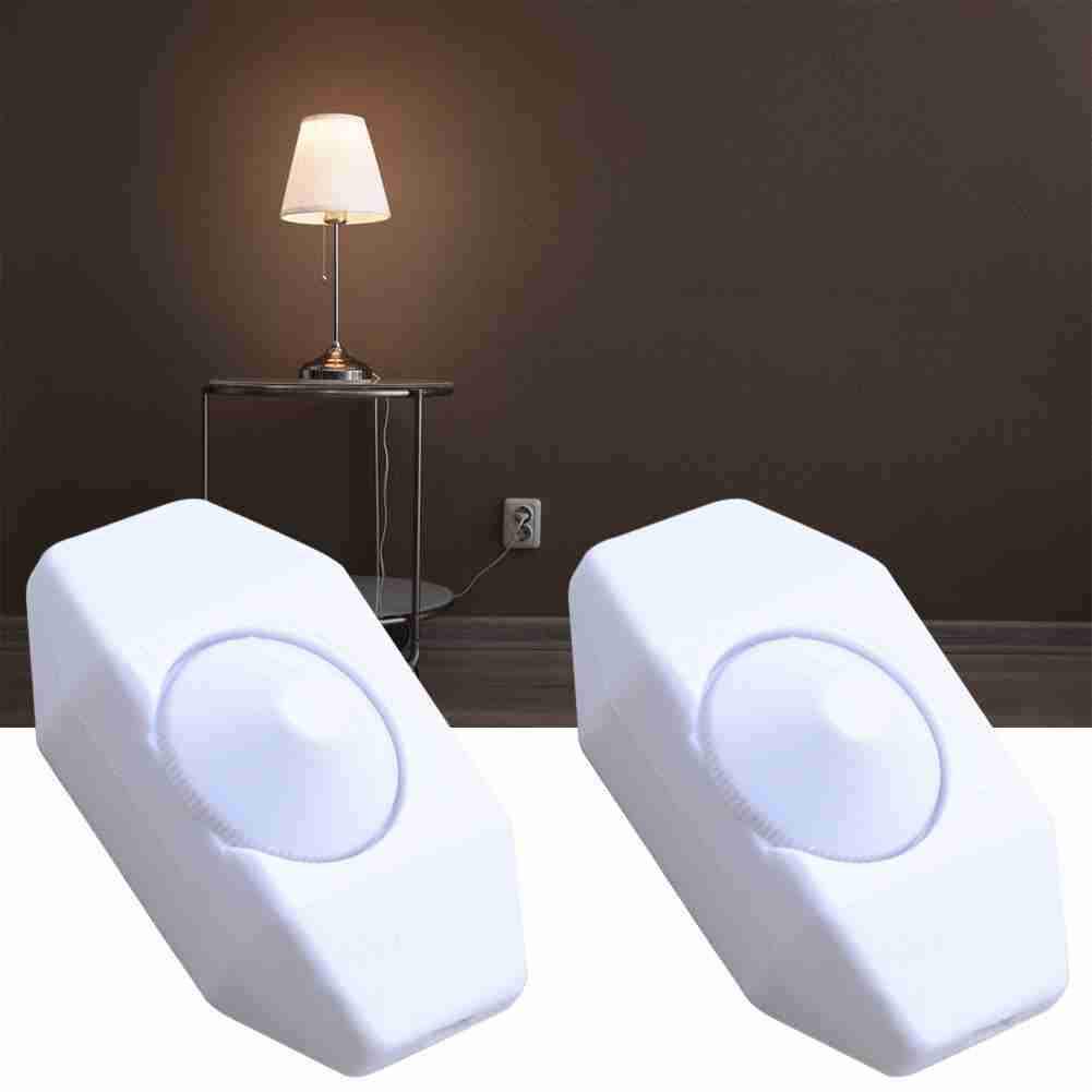1pc Desk Lamp Dimmer Cord Switch Plug In Table Floor Light Dimming On Off Knob Adjustment Button Switch 1A 220V