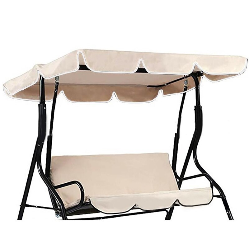 Canopy Swings Garden Courtyard Outdoor Swing Chair Hammock Summer Waterproof Roof Canopy Replacement Swing Chair Awning: Beige 3-4 people