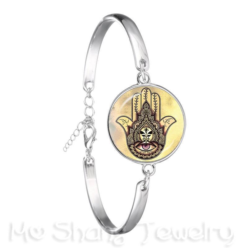Pulsera de la estatua de Ganesha, brazalete de cadena de budismo indio, Ganesha, Vinayaka, Dios, Vintage,: Color amarillo dorado claro