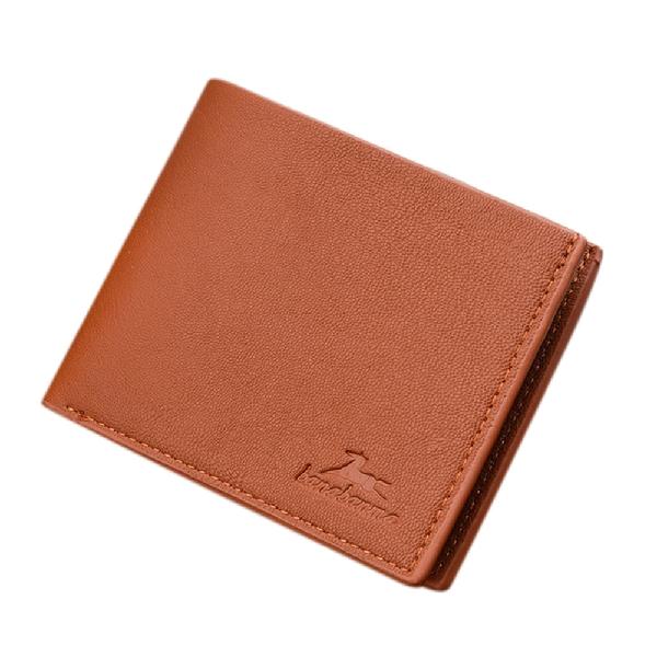 Mannen portefeuilles Mode Korte Bifold Mannen Portemonnees multifunctionele Casual Soild portemonnee mannen Met Broekzak Portemonnees Mannelijke Portefeuilles zk30: light brown