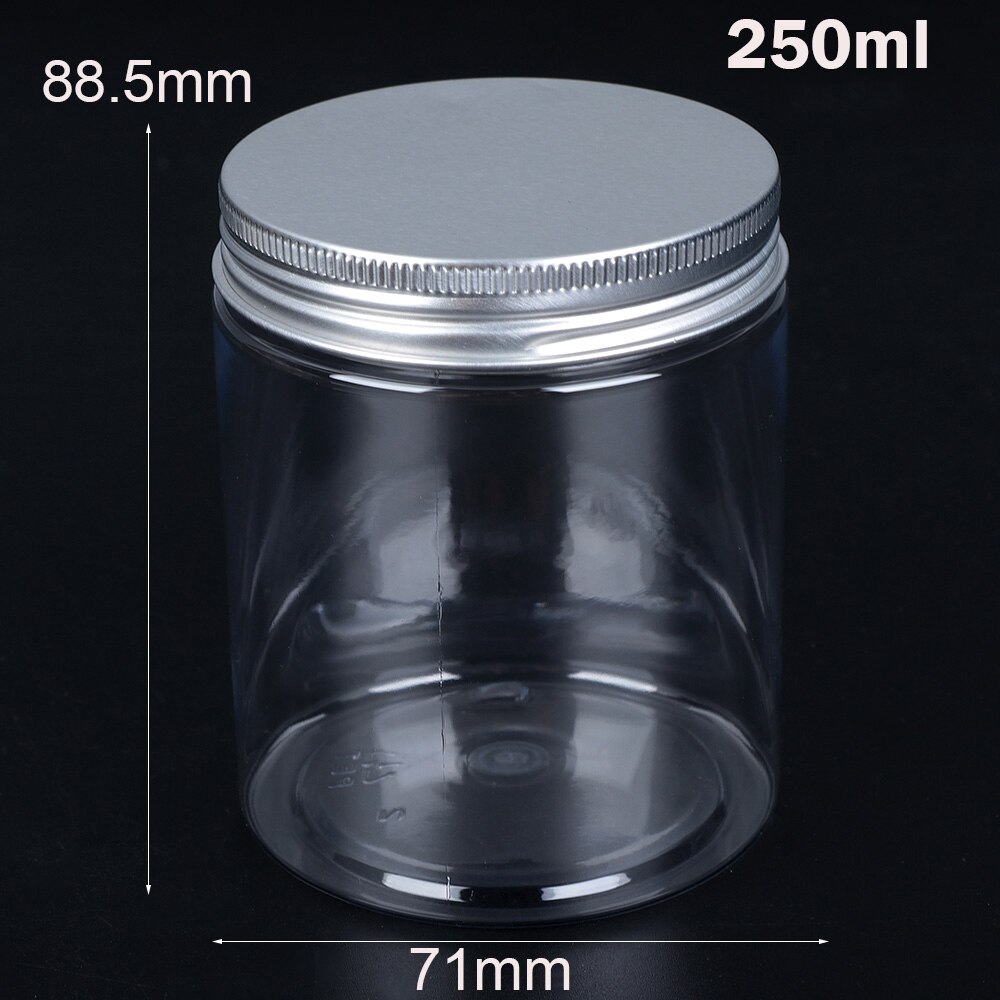30-250ml Aluminum Cap Cosmetic Tin Pot Lip Balm Jar Containers Oil Wax Empty Home Storage Plastic Container Aluminum Cap Bottle: 250ml