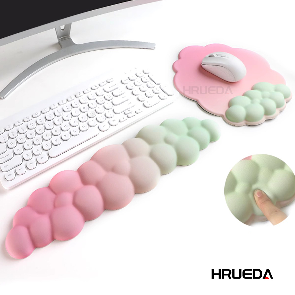 Alfombrilla para teclado para juegos con gradiente de nube, alfombrilla para muñeca, alfombrilla para muñeca, alfombrilla para ratón, memoria de espuma ergonómica Laika, soporte antideslizante para oficina
