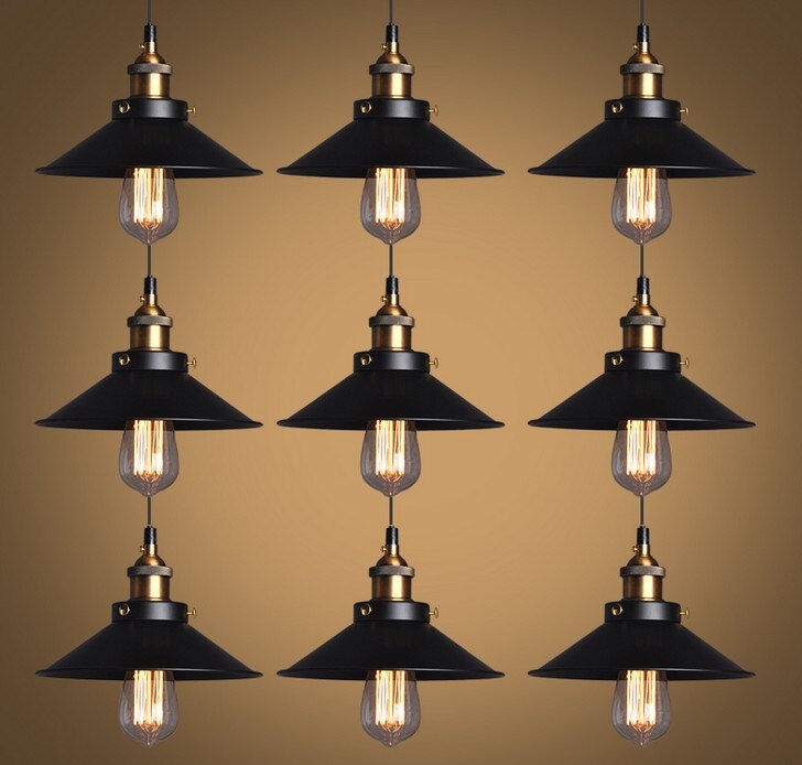E27 retro kreative Restaurant einzelne kleine schwarze Felsen kronleuchter Gold kopf lampe: 26CM Nein hell Birne
