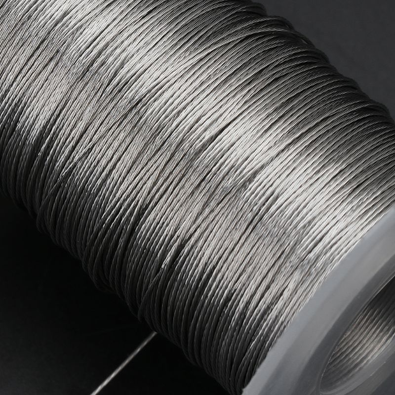 100m 304 Cable de acero inoxidable de pesca Cable de elevación 1 × 7 tendedero con 30 casquillos de aluminio B0KC
